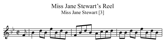 Miss Jane Stewart’s Reel - staff notation