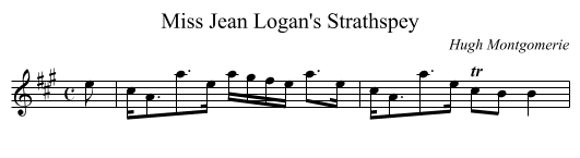 Miss Jean Logan's Strathspey - staff notation