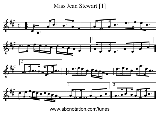 Miss Jean Stewart [1] - staff notation