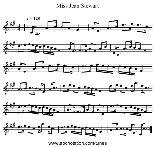 Miss Jean Stewart - staff notation