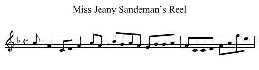 Miss Jeany Sandeman’s Reel - staff notation