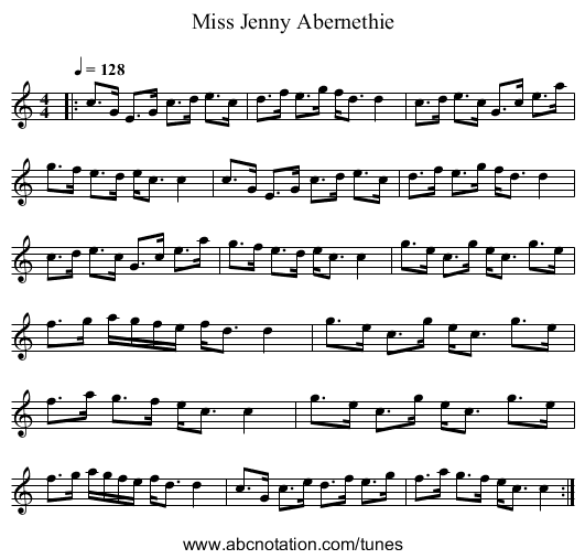 Miss Jenny Abernethie - staff notation