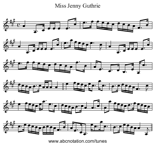 Miss Jenny Guthrie - staff notation