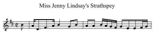 Miss Jenny Lindsay's Strathspey - staff notation