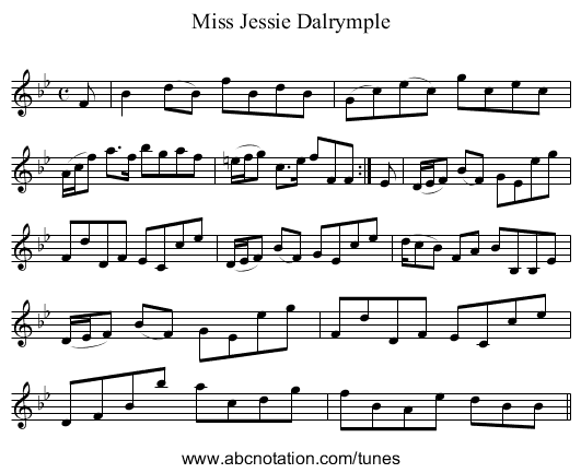 Miss Jessie Dalrymple - staff notation