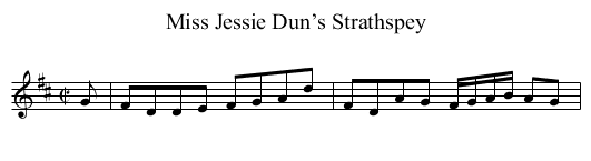 Miss Jessie Dun’s Strathspey - staff notation