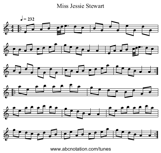 Miss Jessie Stewart - staff notation