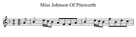 Miss Johnson Of Pitsworth - staff notation