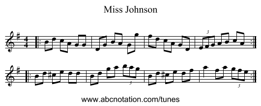 Miss Johnson - staff notation