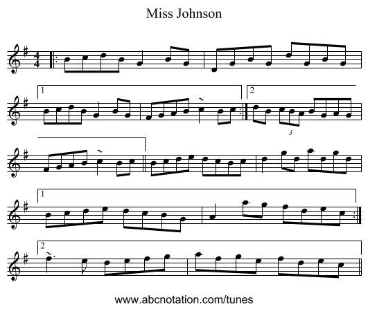Miss Johnson - staff notation