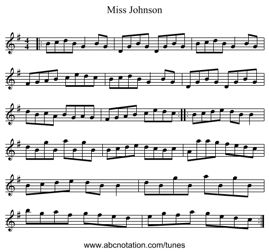 Miss Johnson - staff notation