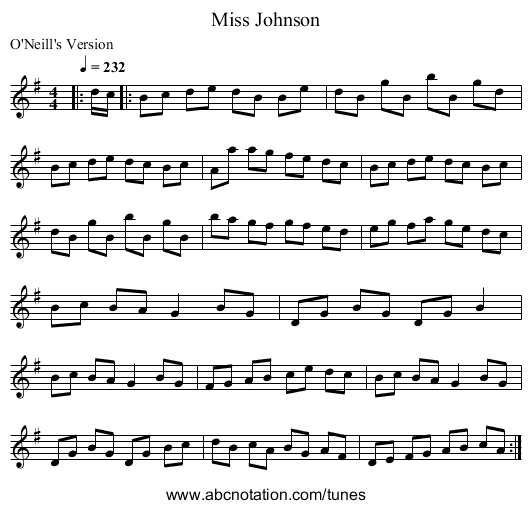 Miss Johnson - staff notation