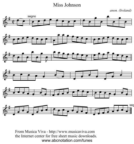 Miss Johnson - staff notation