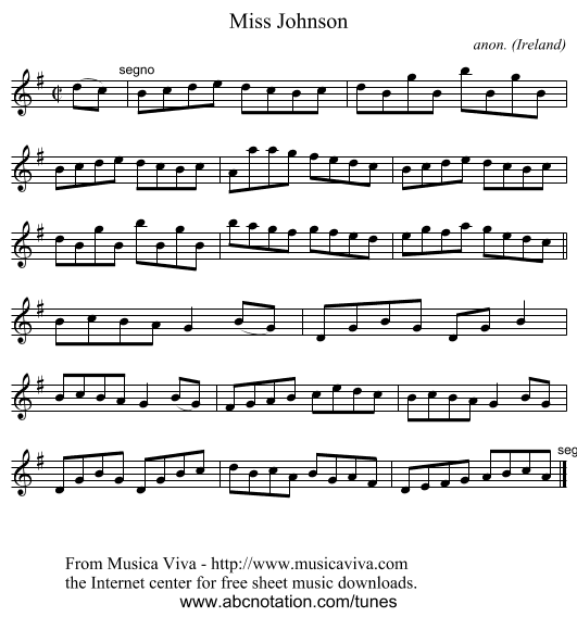 Miss Johnson - staff notation