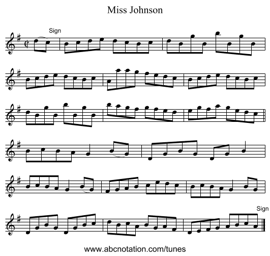 Miss Johnson - staff notation
