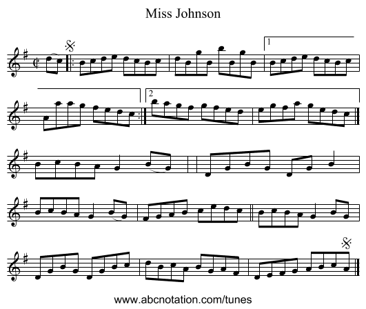 Miss Johnson - staff notation