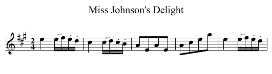 Miss Johnson's Delight - staff notation