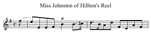 Miss Johnston of Hillton's Reel - staff notation