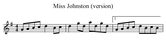 Miss Johnston (version) - staff notation