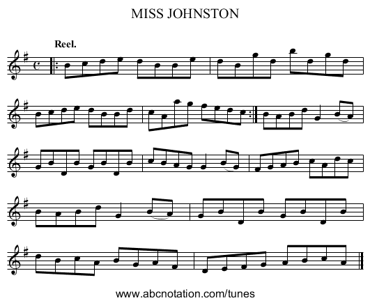 MISS JOHNSTON - staff notation