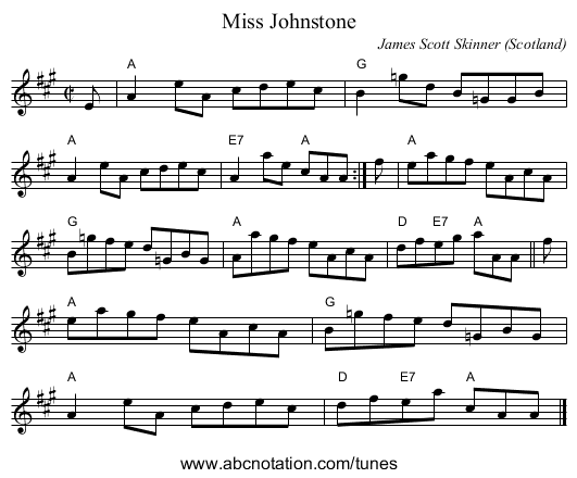 Miss Johnstone - staff notation