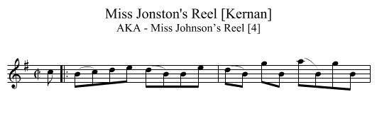 Miss Jonston's Reel [Kernan] - staff notation
