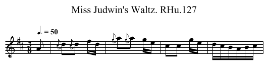 Miss Judwin's Waltz. RHu.127 - staff notation