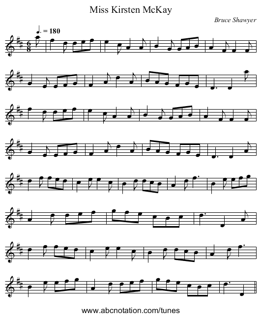 Miss Kirsten McKay - staff notation