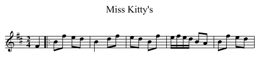 Miss Kitty's - staff notation