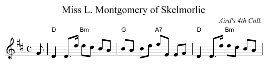 Miss L. Montgomery of Skelmorlie - staff notation