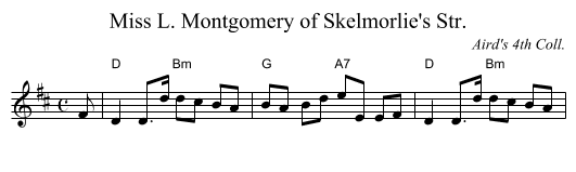Miss L. Montgomery of Skelmorlie's Str. - staff notation