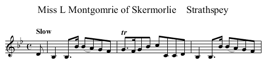 Miss L Montgomrie of Skermorlie    Strathspey - staff notation