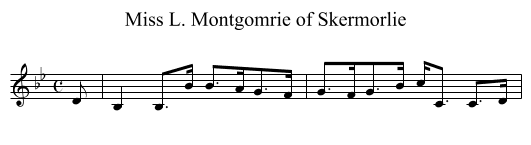 Miss L. Montgomrie of Skermorlie - staff notation