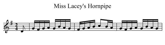 Miss Lacey's Hornpipe - staff notation