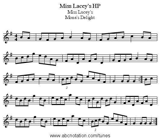 Miss Lacey's HP - staff notation