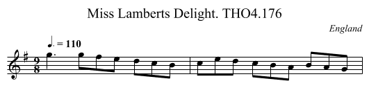 Miss Lamberts Delight. THO4.176 - staff notation