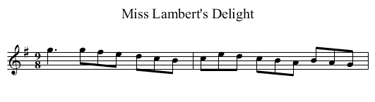 Miss Lambert's Delight - staff notation
