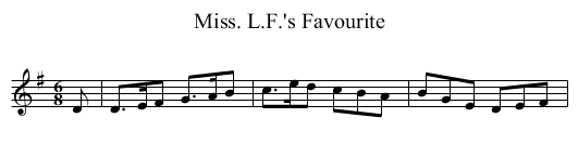Miss. L.F.'s Favourite - staff notation