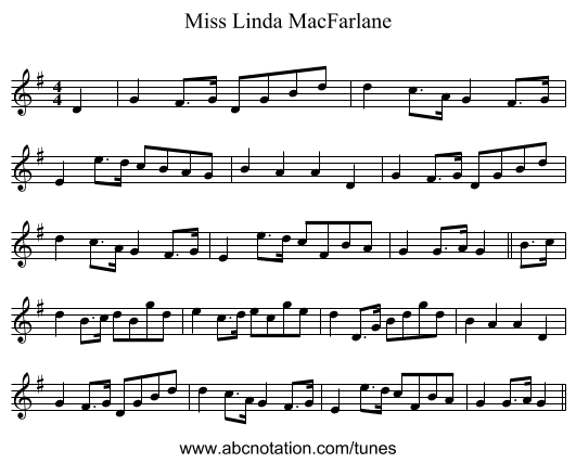 Miss Linda MacFarlane - staff notation