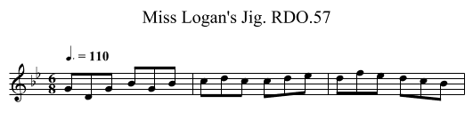 Miss Logan's Jig. RDO.57 - staff notation
