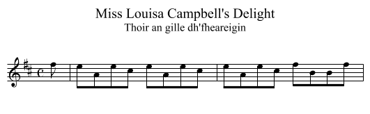 Miss Louisa Campbell's Delight - staff notation