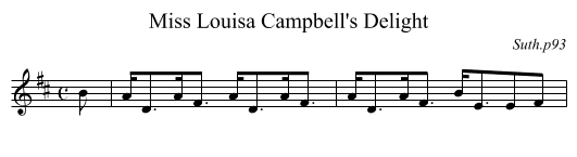 Miss Louisa Campbell's Delight - staff notation