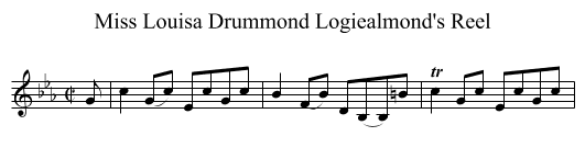 Miss Louisa Drummond Logiealmond's Reel - staff notation