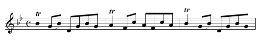 Miss Louisa Duff - staff notation