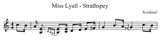 Miss Lyall - Strathspey - staff notation