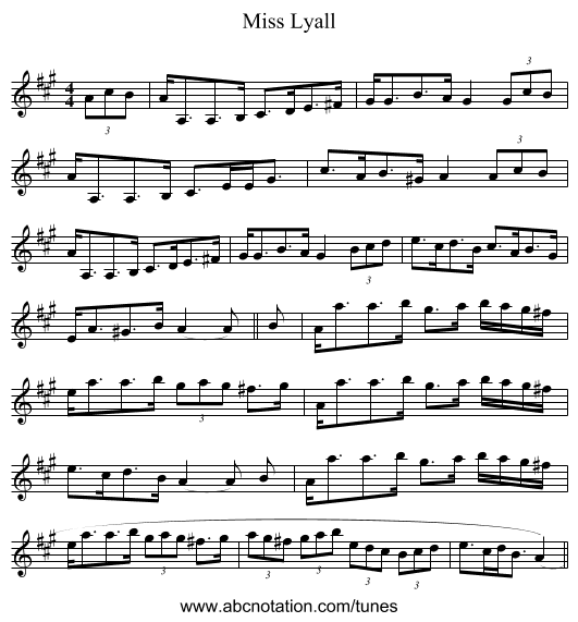 Miss Lyall - staff notation