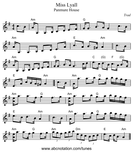 Miss Lyall - staff notation