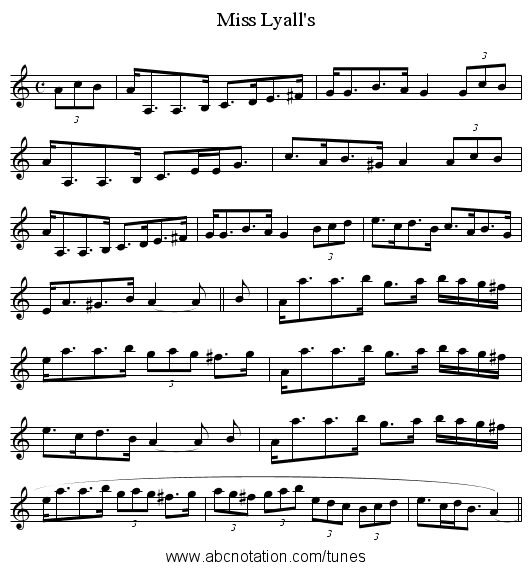 Miss Lyall's - staff notation