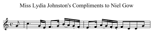 Miss Lydia Johnston's Compliments to Niel Gow - staff notation