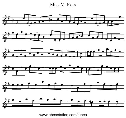 Miss M. Ross - staff notation